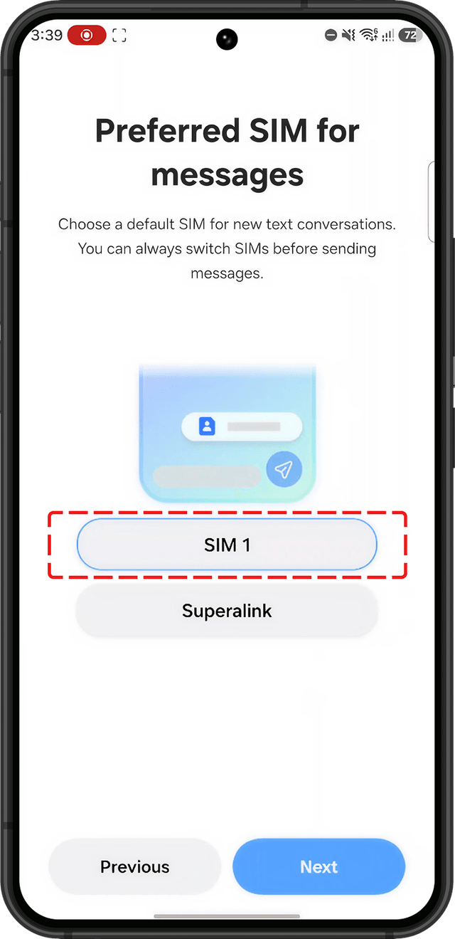 SIM for messages