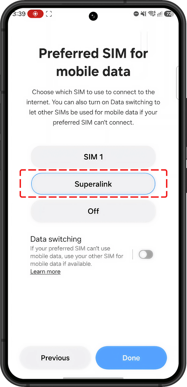 SIM for mobile data